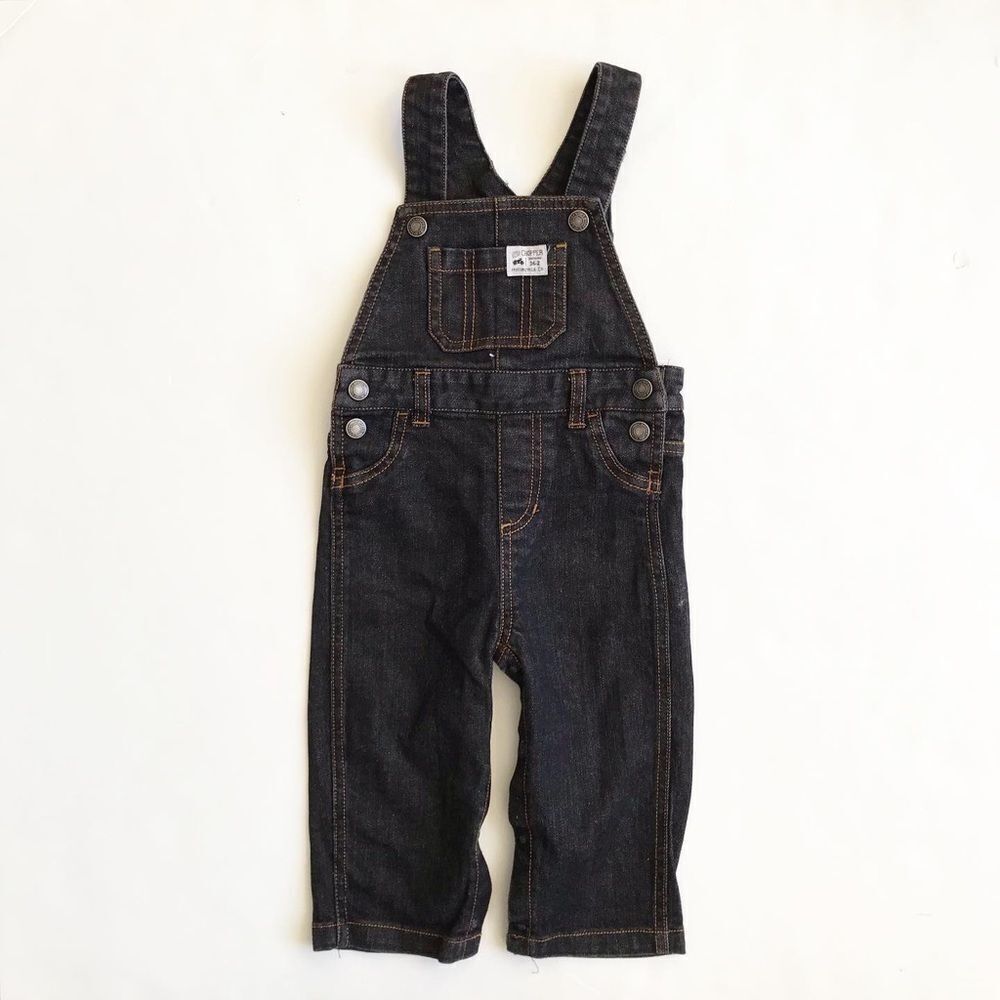 Carter’s black denim overalls EUC 18 months